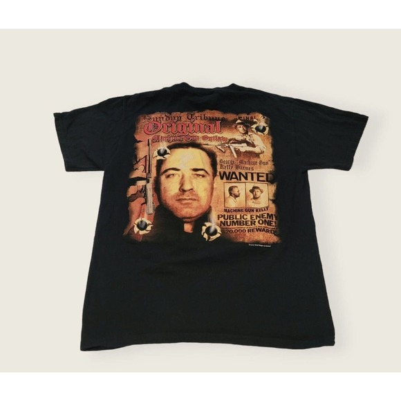 Gangster Machine Gun Kelly T Shirt Black Medium 2006 Mobster Crime Y2K - Picture 1 of 8